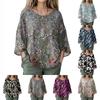 Summer Tops For Women Cute O Neck 3/4 Sleeve Blouses Floral Print Top Casual Shirts