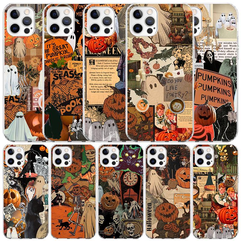 October Fall Halloween Spooky Pumpkin Phone Case For IPhone 16 17 Air 16E 15 14 Plus 13 Mini 12 11 Pro Max 7 8 + SE 2020 Soft TP