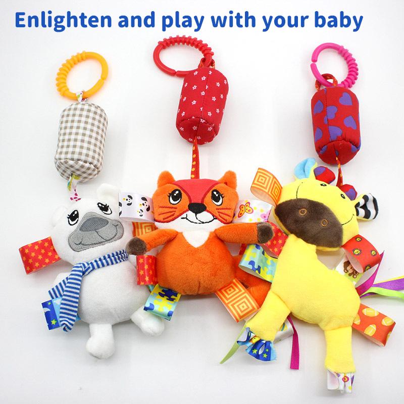 New Baby Rattles Bell Toy Soft Stuffed Animal Rattle Hand Grip Toys Pendant Stroller Crib Bed Teether Hanging Toy 0-24 Months