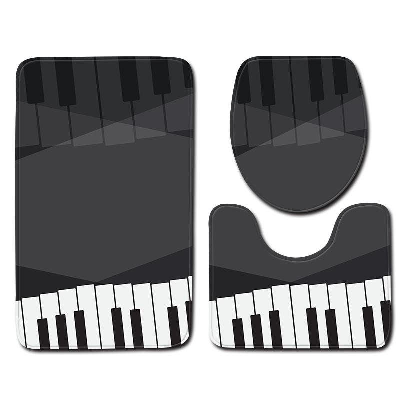 Literární Klavír Toaleta Třídílná Podložka na Podlahu Rohožka Koupelnový Koberec