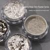 Opal Magic Mirror Nail Powder - Silver Glitter Aurora & Platinum Nail Art Decor.