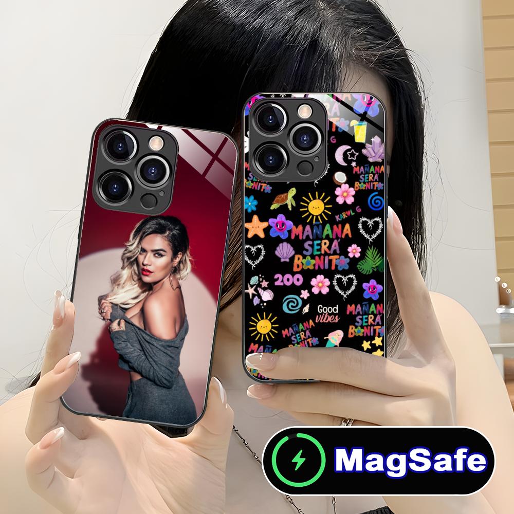 Karol G Latino Mobile Cell Phone Case for iPhone 17 16 15 14 13 12 11 Air Pro Max Plus Mini MagSafe Glass Colorful Cover Cover