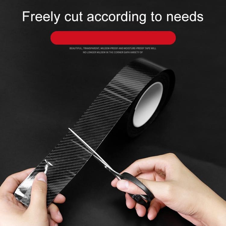 Universal Car Carbon Fiber Door Anti-collision Strip Protection Guards Trims Stickers Tape