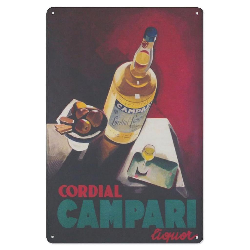 Campari Metal Tin Signs Martini Wall Decoration Plaque Vintage Art Poster Iron Painting for Man Cave Home Cafe Garden Club Ba