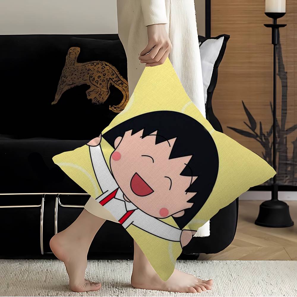 Chibi Maruko-chan Obal na vankúš Obal na vankúš Poťah na čalúnenie Dekoračný vankúš na pohovku Obal na vankúš