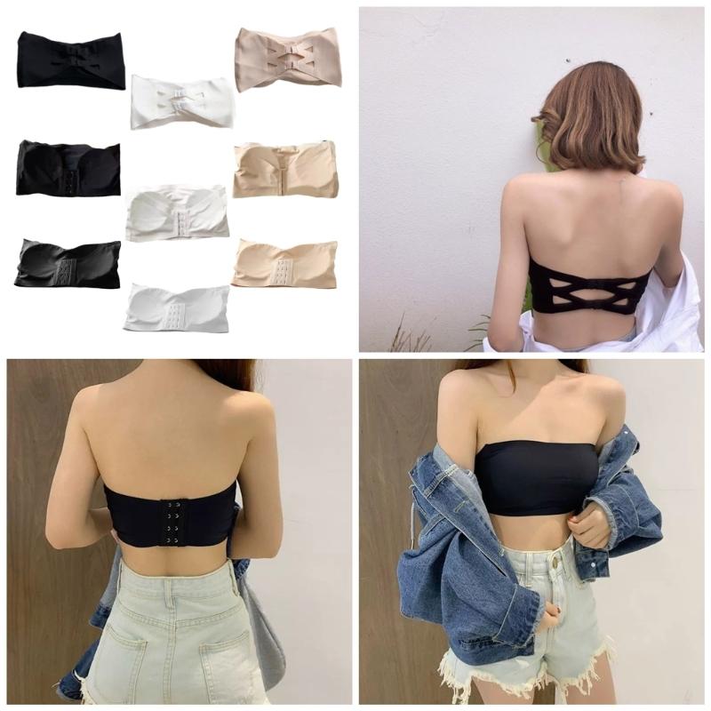 Strapless Bralettes for Women Nonslip Bandeau Bra Seamless Wireless Strapless Bra Padded Tube Top Bras