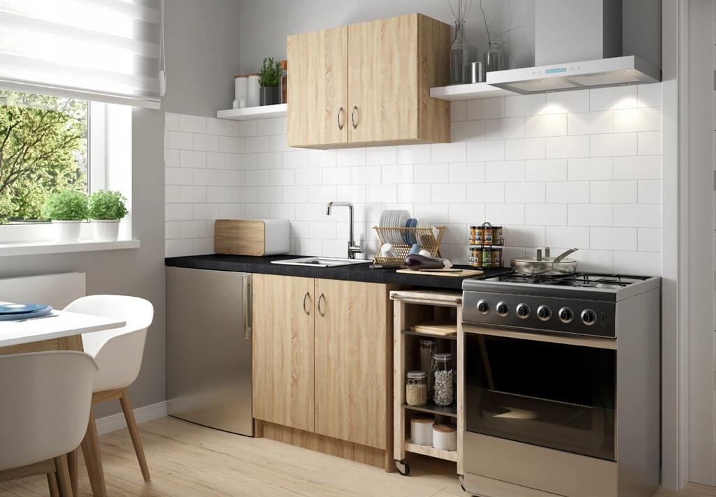 Sonoma Oak Kitchen Cabinet for Sink 80x50, Freestanding