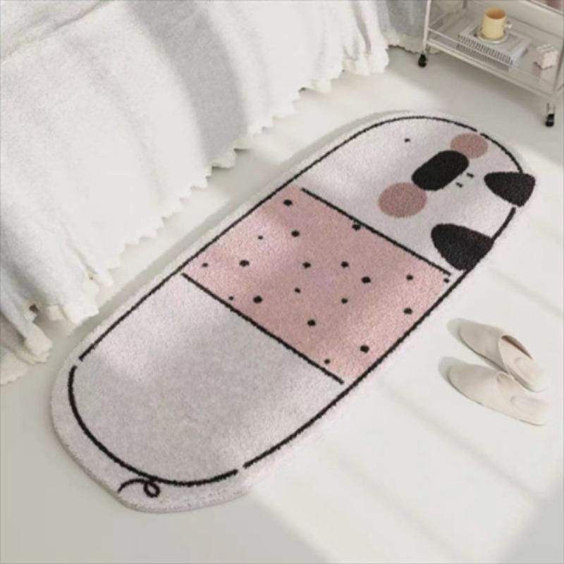Cute Ins Style Cat Special Shaped Plush Bedroom Carpet Living Room Sofa Blanket Children's Blanket Room Non Slip Bedside Blanket