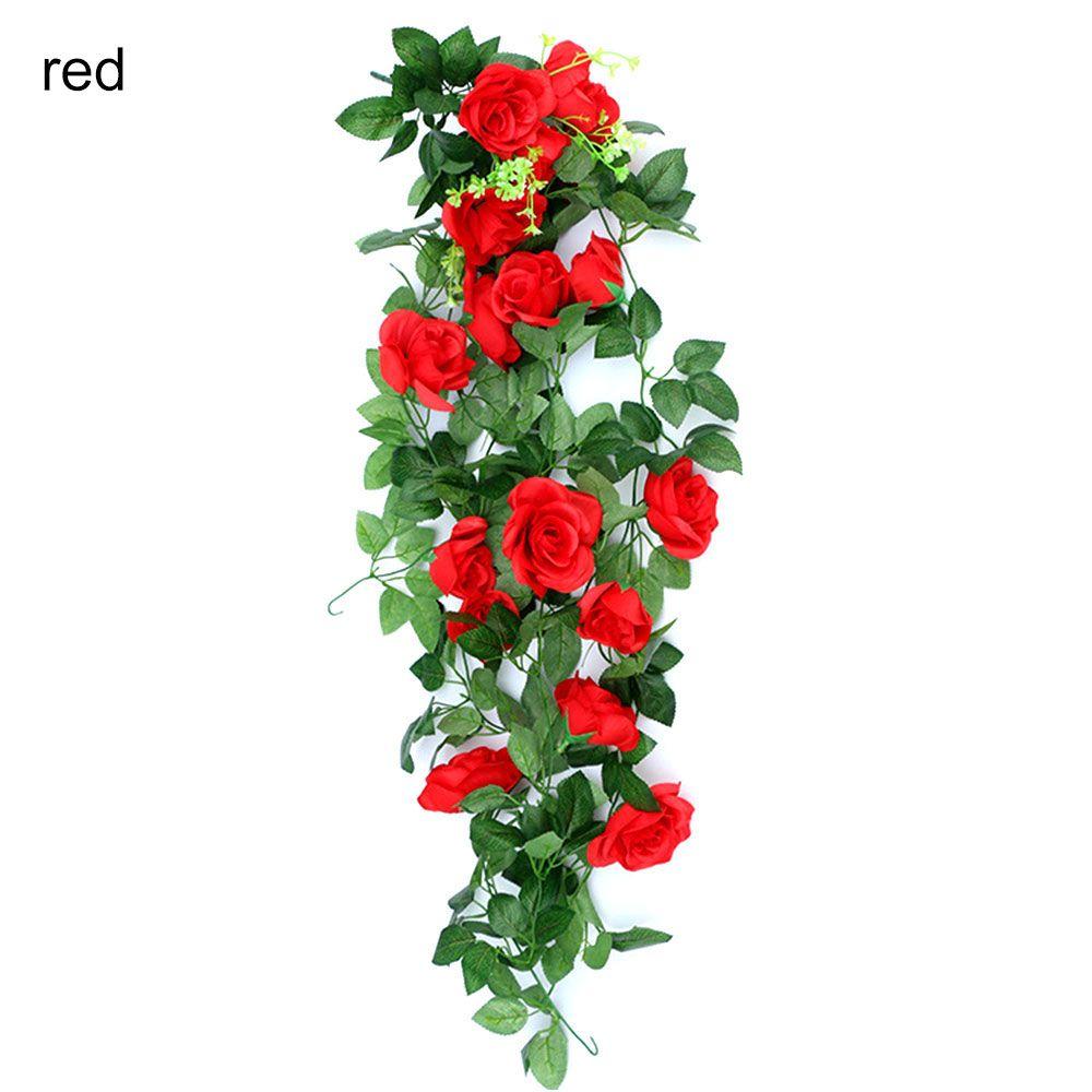 Creative Home Decoration Party Supplies Artificial Flowers Rattan Lifelike Roses Wreath Simulation Plants Wall Hanging Floral