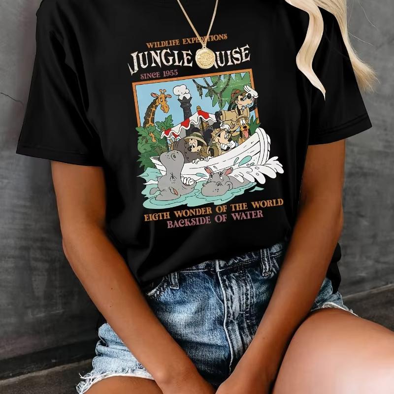 Jungle Cruise Pattern Tshirt Soft Fabric Is Suitable for Leisure Wear in Spring and Summer and Can Be Machine Washed S