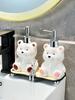 Ceramic teddy bear hand sanitizer press bottle  bathroom shampoo and shower gel dispenser bottle bathroom  soap dispenser