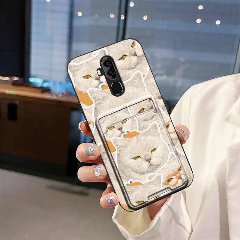 Cute Silicone Phone Case For Oukitel C12 Pro/C12 Fashion Design TPU Soft Case Card Sleeve Shockproof Cartoon Protective