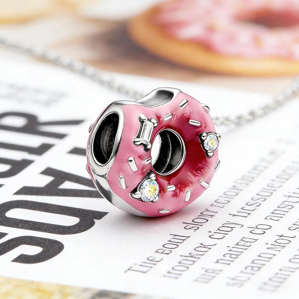 Sparkling Sprinkled Donut Charm Beads Fit Original Snake Bracelets Necklace DIY Surprise Women Jewelry Gifts Accessories