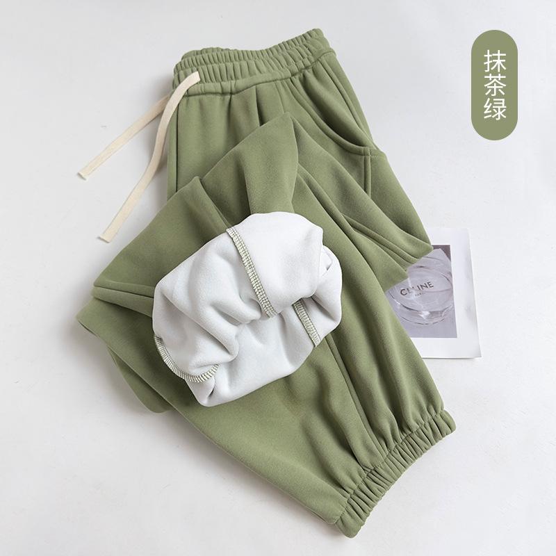 

Флисовые брюки-корсет женские осенне-зимние новые с высокой посадкой свободные повседневные брюки галифе широкие брюки-фонарики из флиса M