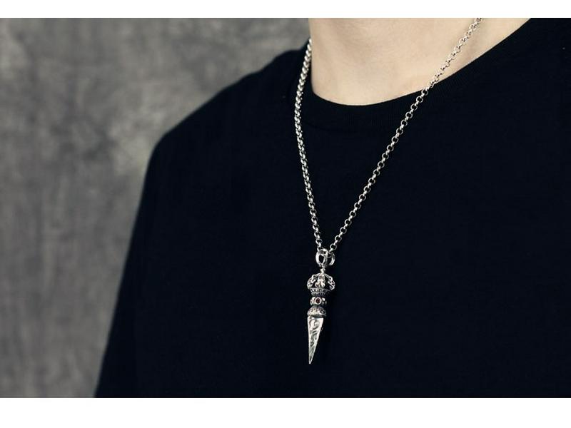 Tibetan Style 925 Sterling Silver Vajra Amulet Necklace