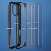 For iPhone 16 Pro Max Case Silicone+TPU Frame Double-Side 9H Tempered Glass Back Cover
