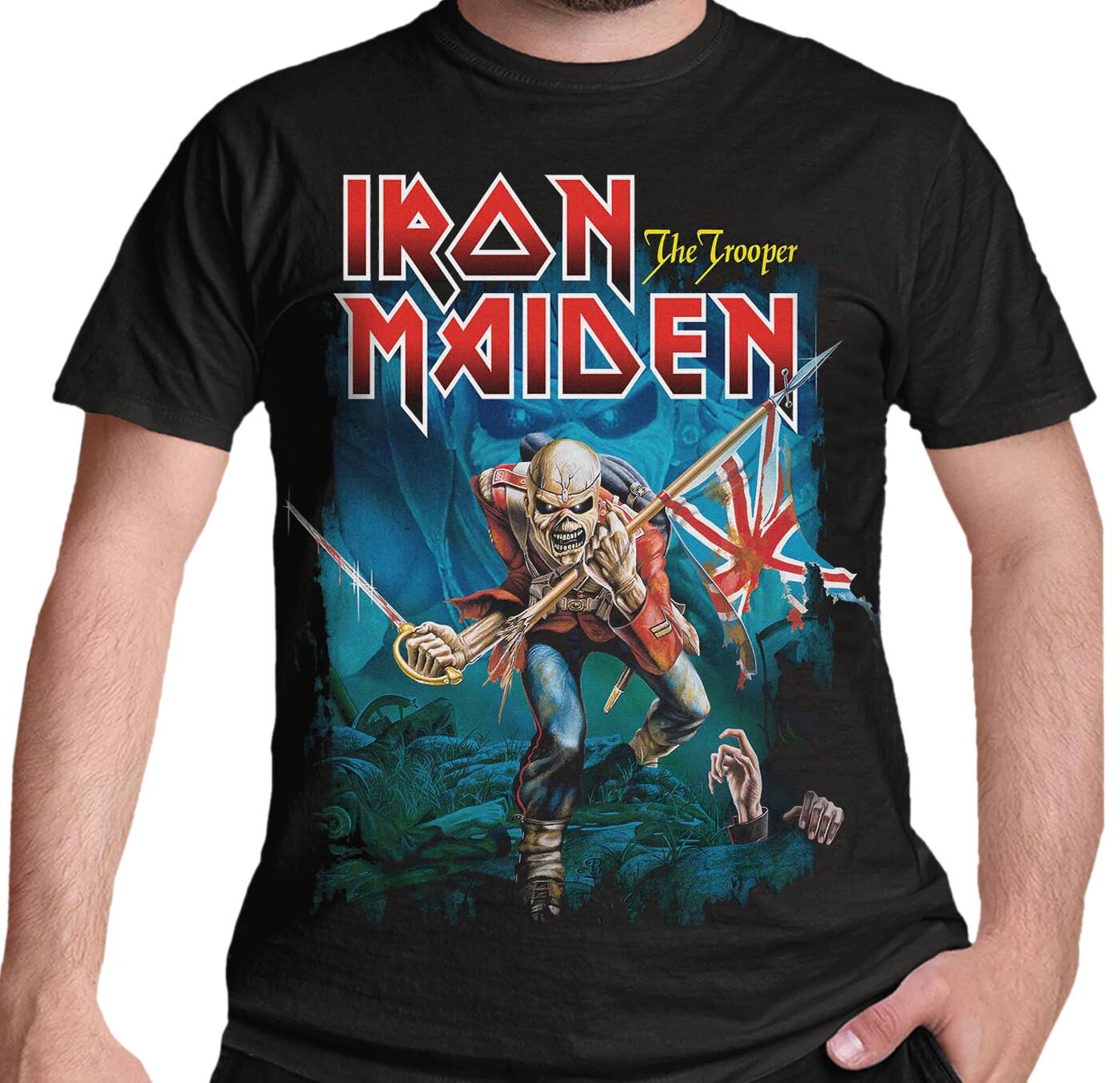 

Футболка Iron Maiden Trooper Eddie Большие Глаза Черная Хэви-метал Рок Новая Официальная S