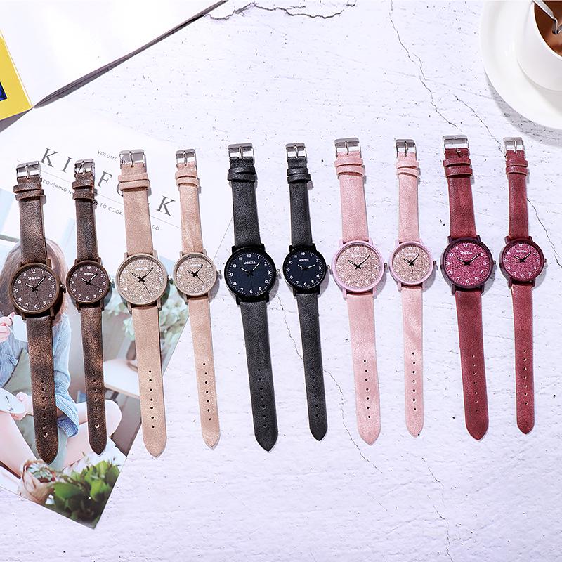 Korean Style Unisex Stone Texture Leather Belt Quartz Watch