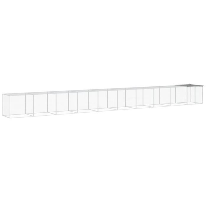 VidaXL Poulailler avec toit gris clair 1003x98x90 cm acier galvanisé 3189048