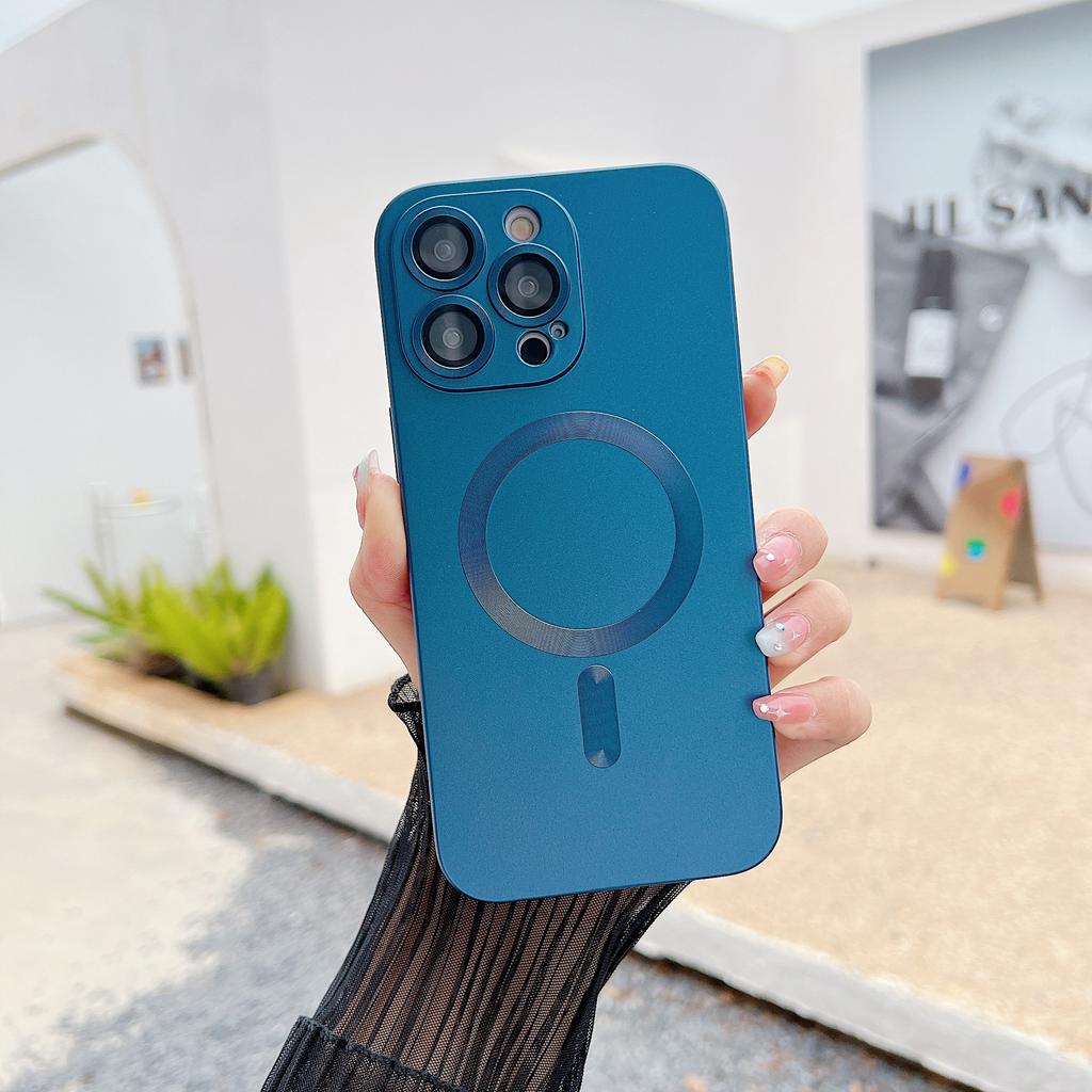 Suitable for Samsung S24ultra Mobile Phone Case Comes with Lens Film S21S22S23 Silicone Magnetic Absorbing New Soft Case