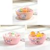 Plastic Mini Bread Squeeze Toy Keychain With Cartoon Pattern For Kids And Teens