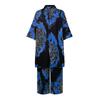 Two Picecs Women Oversized 3/4 Sleeve Floral Print Long Tops and Long Pants Sets