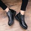 Male patent leather Moccasins shoes High top italian formal dress brogue oxford wedding Business  shoes boots 2025