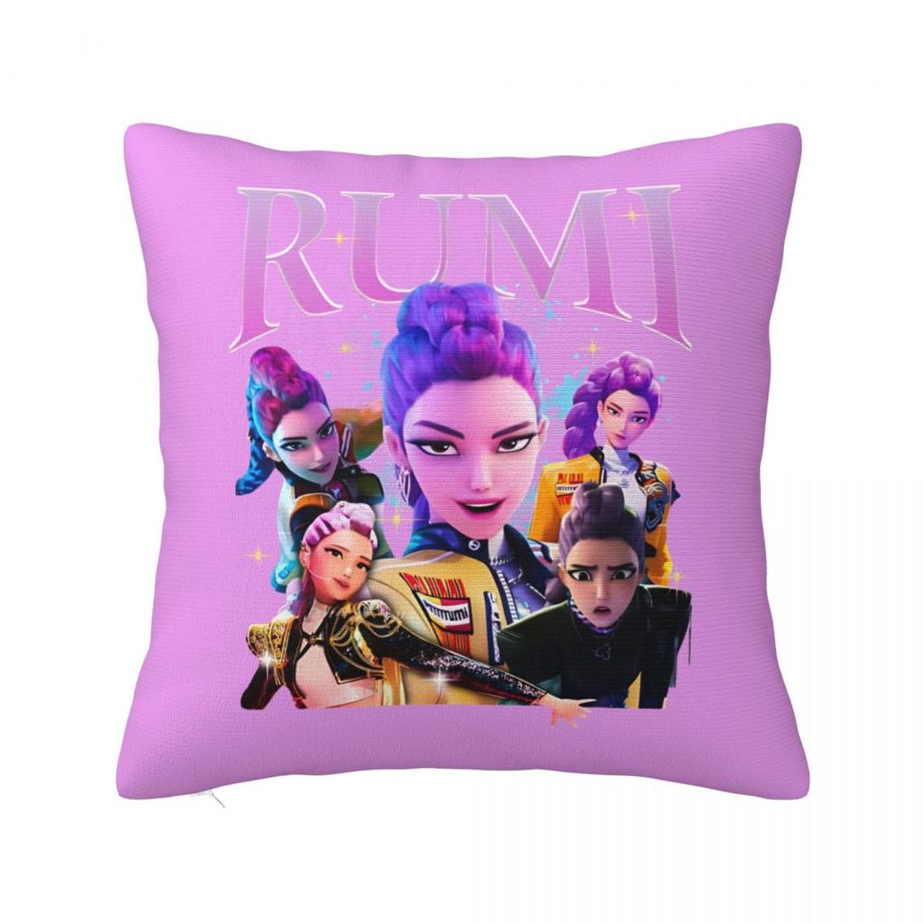 Kpop Demon Hunters Zoey Huntrix Pillowcase Polyester Cushion Cover Decor Pillow Case Cover Home Square 45X45Cm
