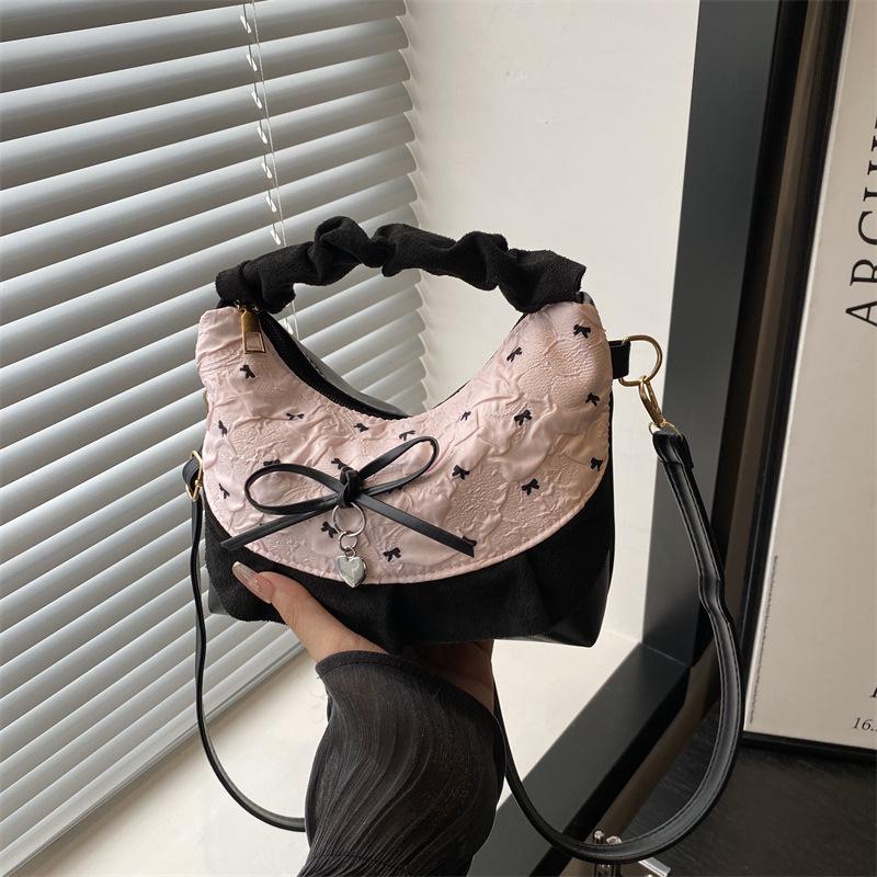 

Korean Pleated Tote Bag - 2025 Minimalist Plaid Shoulder & Crossbody 19*6*15.5 cm рожевий