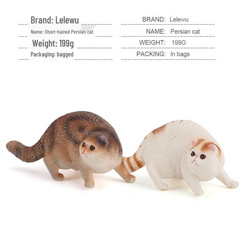 Children's Black and White Kitten Simulation Set - Toy Cat Figurine