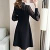 Waist-Cinching Lace Dress: Plus Size, Slimming, Long-Sleeved, for Spring & Autumn