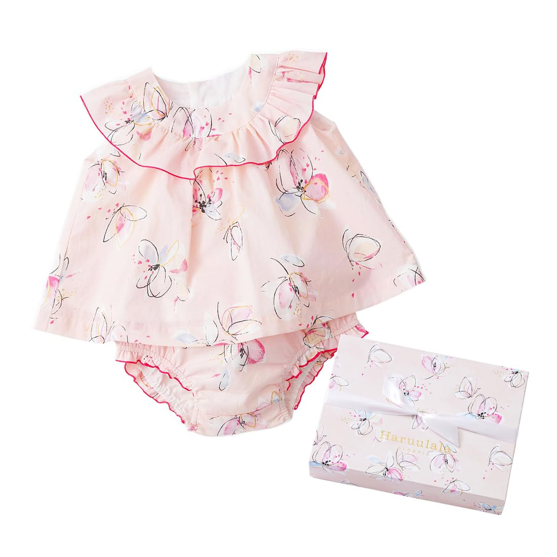 

Haruulala tunic bloomers birth baby baby age bloomers gift [Haruulala organic] + set, gift, gift, girl, 0-70cm (tunic + + box) (Fairy Tail)