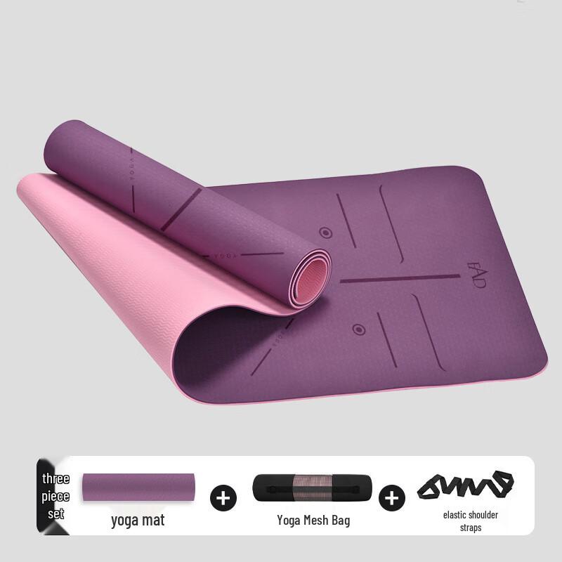 WEZHO Anti-Slip Beginner Yoga Mat with Alignment Lines