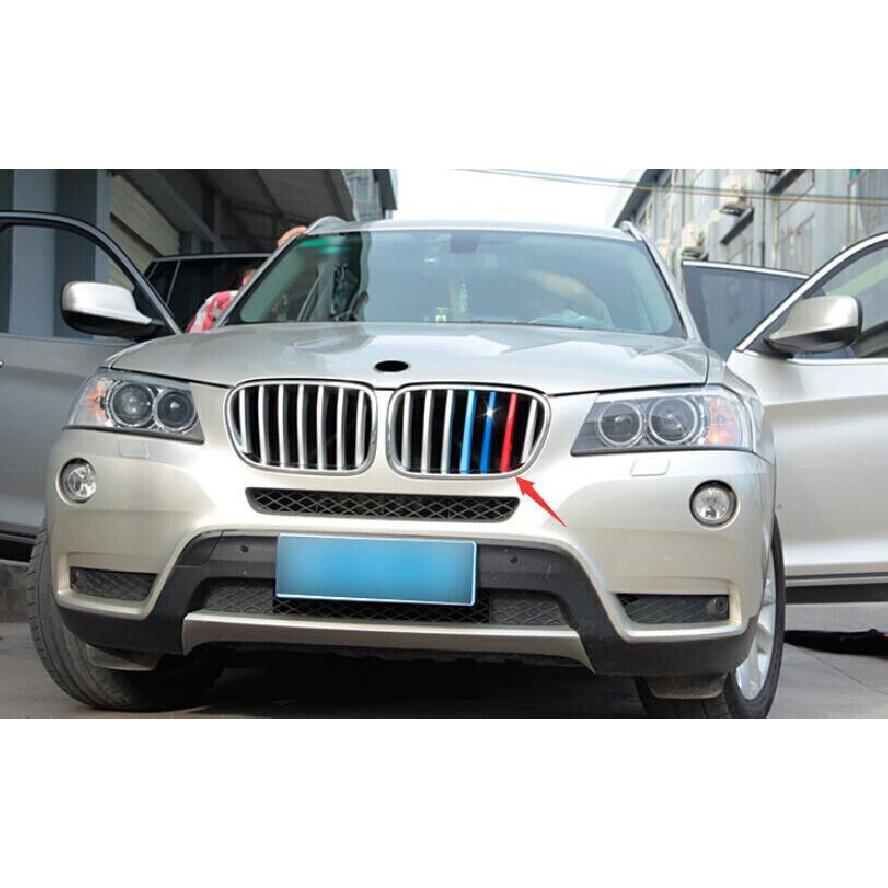 For BMW X3 F25 11-17 3-Color Front Bumper Mesh Grill Grille Strip Trim 3PCS