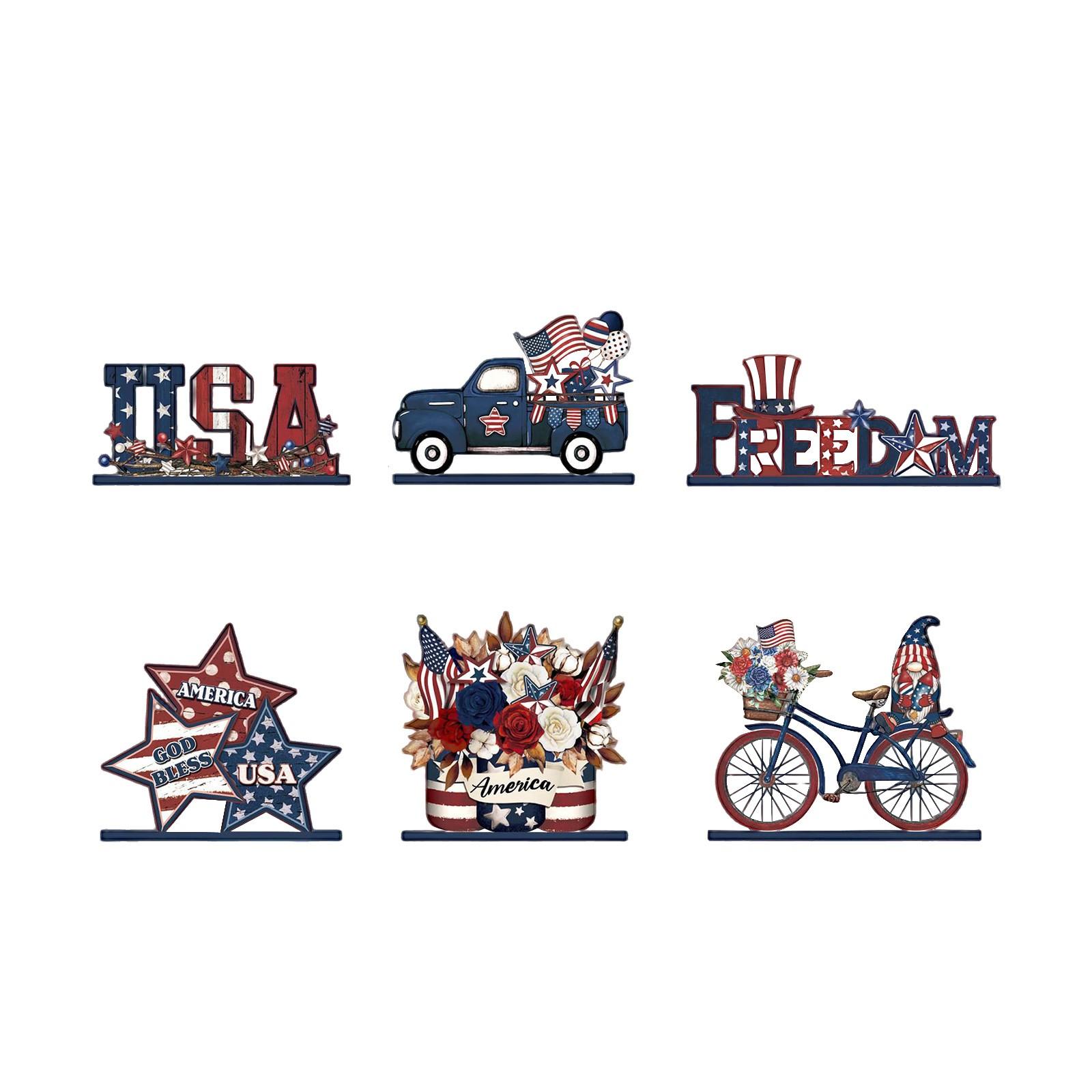 

День независимости Деревянное украшение Деревянные поделки Сцена Установка Настольный орнамент Украшения One Size