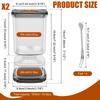 Flip Pickle Jar Total 33.82OZ Clear Pickle Can with Fork Timer Dry and Wet Seal Container Jar for Gherkins Olives Onions Garlic