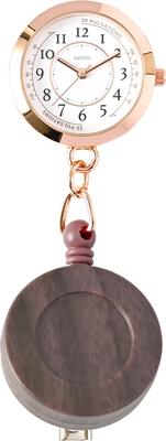 Fieldwork Analog Fickur för Kvinnor med Nyckelring, Teleskopisk Snöre, Träliknande Design, Pulsmätare, Ljusande Datavisning, Söt Rosa Guld Brun,