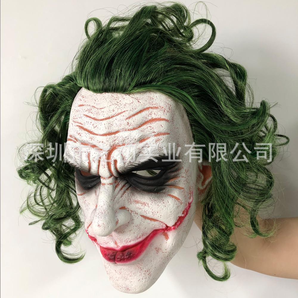 Dark Knight Batman Joker Joker Latex mask, wig, headgear, Halloween horror props The clown s white face do
