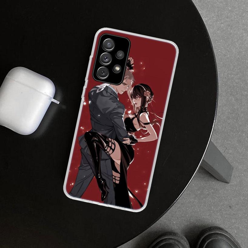 Anime S-Spy Family Anya Phone Case Cover for Samsung Galaxy A12 A22 A32 A52 A72 A02S A51 A50S A31 A20S A10S Note 20 Ultra 10 Plu