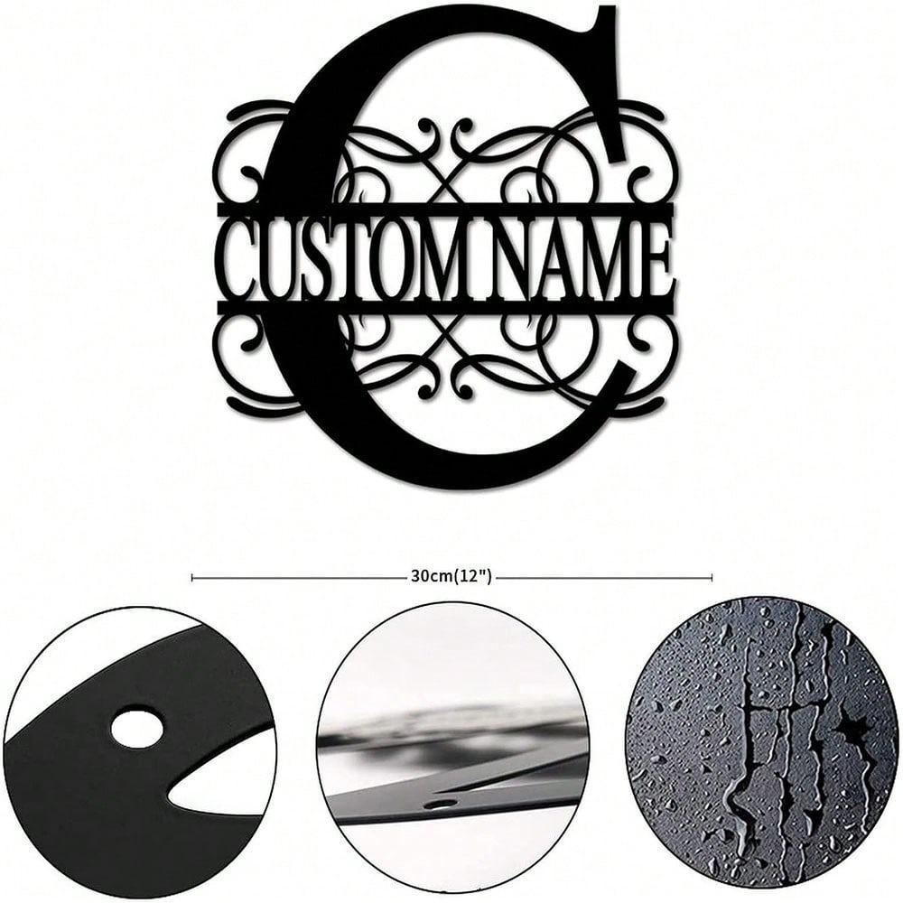 Personalized Metal Wall Art Custom Initials Family Name Light Beam Design Iron Steel Decor Home Porch Garden Gift Birthday