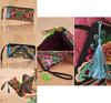 Ethnic Embroidered Long Wallet With Tassel Polyester Fabric Retro Style