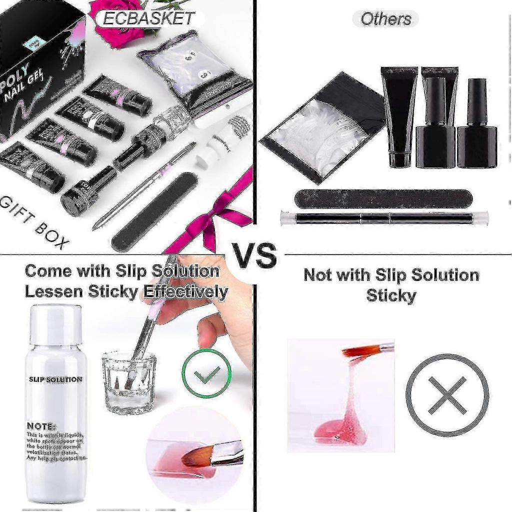 Kit de Gel UV de Poliuretano Todo Para Manicura Set de Extensión de Uñas Solución Deslizante Acrílico Constructor Esmalte Herramienta de Arte Diseño Puntas de los Dedos - YX 25-26