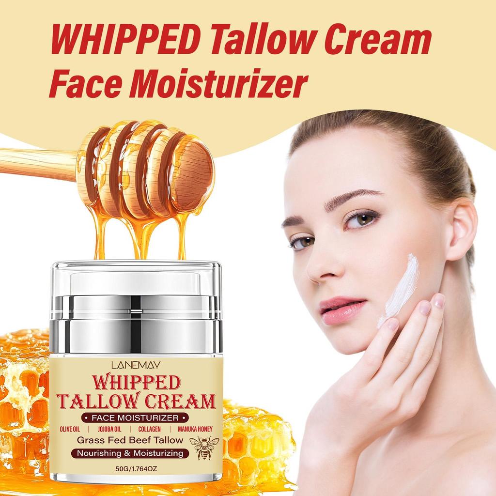 Whipped Tallow Cream-Deeply Moisturizes The Skin With Manuka Honey-Suitable for all Skin Types, 50g