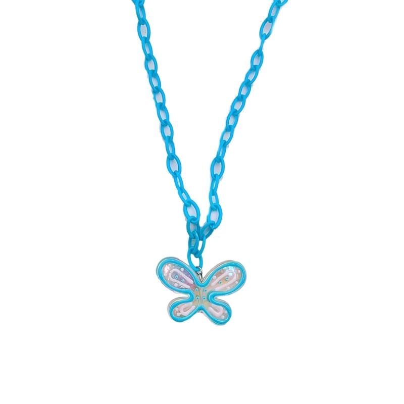Acrylic Butterfly Pendant Choker Chain Necklace Elegant Fashion Accessories Pendant Necklace Suitable for Any Occasion