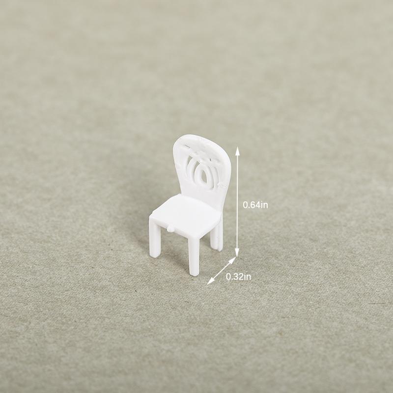 8/10Pcs 1:75 Scale Dinning Miniature Chair Model Mini Dollhouse Furniture Decor