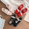 2025 new retro Dexun shoes versatile flat casual shoes women's sports board shoes 5cm breathable red