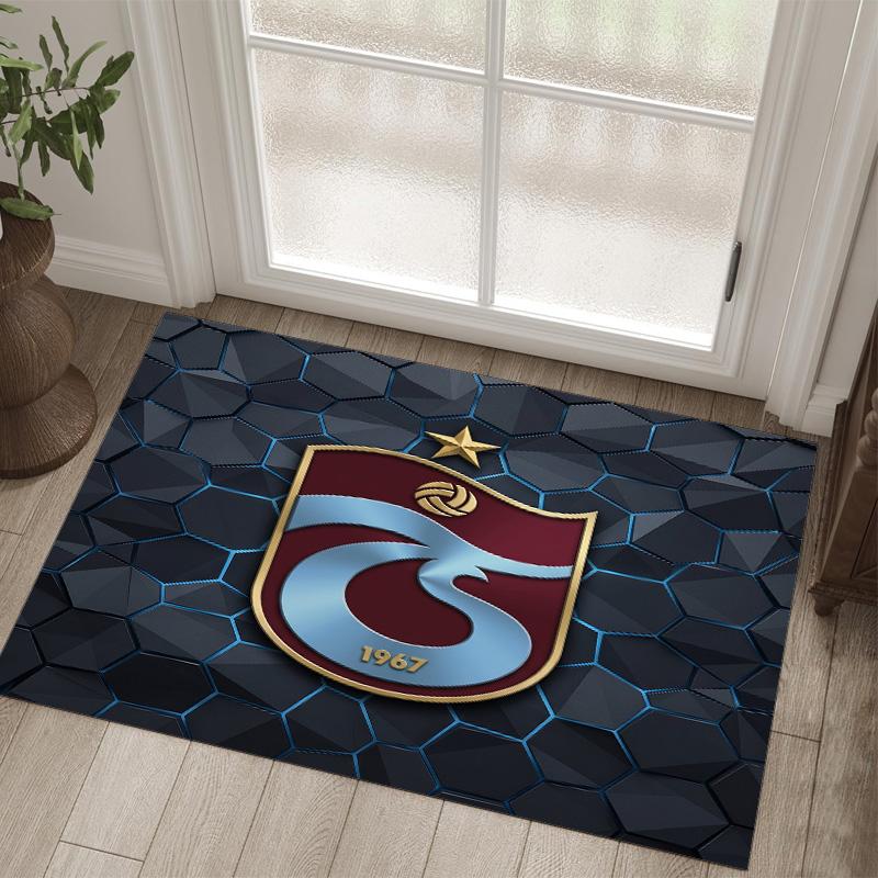 Trabzonspor FC Design Crystal Velvet Carpet Cozy Non?Slip Printed Rug For Bedroom Living Room Entrance
