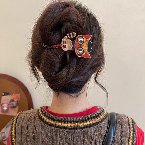Girls Hair Clips Cartoon Cat Decor Twist Hair Claw Back Head Crab Holder Women Hair Styling Tool Hair Accessories
