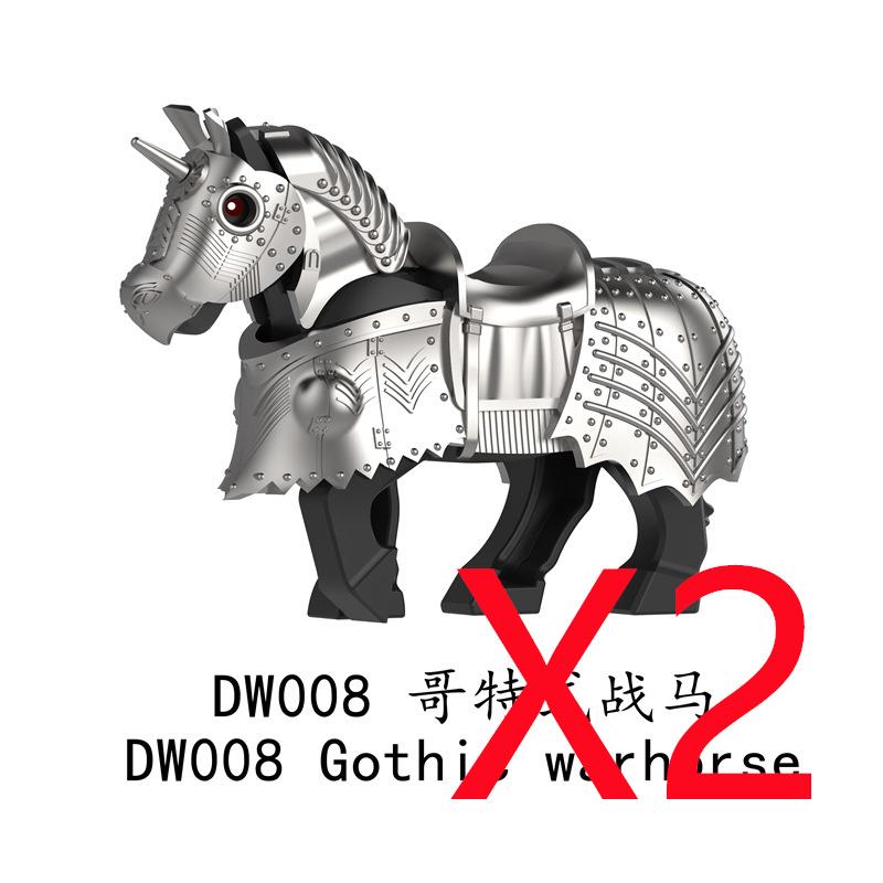 MOC Mediaeval Times Building Blocks Orc Mounts Wolf Flags Army Soldiers Character Accessories Bricks Animal Toys Gifts R064 DIY