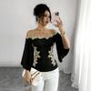 European and American New Sexy Fashion Temperament Shirt, One-word Shoulder Female Slim Fit Comfortable Pure Desire Wind Off-the-shoulder Top